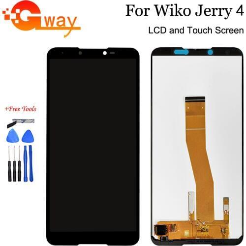 Black For 5.99" Wiko Jerry 4 LCD Display and Touch Screen Assembly complete LCD Screen For Wiko Jerry4 Touch Panel+ LCD + Tools