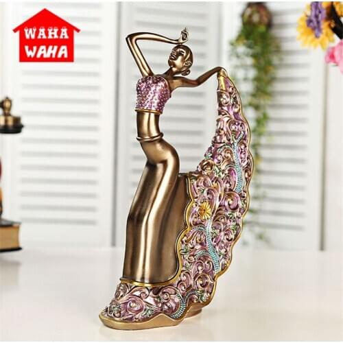 Resin Craftwork Dancer Decoration Ornament Modern Creative Home Furnishing Crafts Classical Art Girl Dance Sculpture Statue Cute