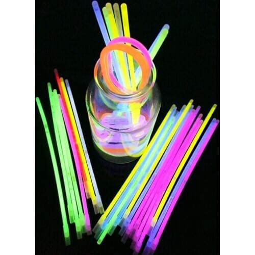 100pcs Fluorescence Light Glow Sticks Kids Luminous Toys DIY Necklace Bracelets Neon For Xmas Festival Event Party Concert Decor