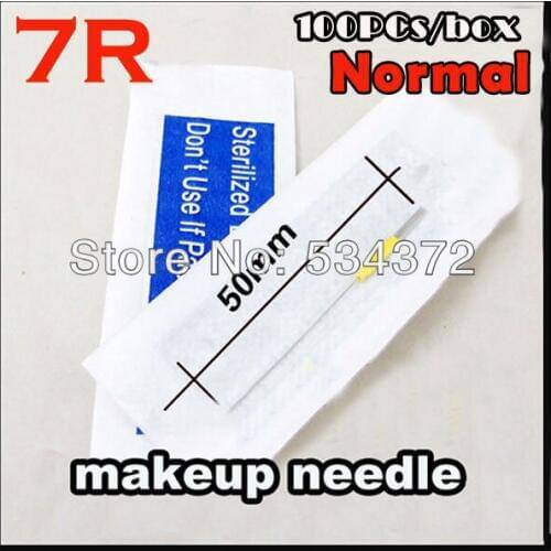 7R X100PC/Box Permanent Makeup Eyebrow Machine Needles Free Shipping