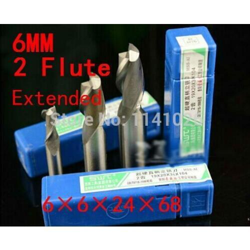 5 pcs/set 6mm two 2 Flute HSS & Extended Aluminium End Mill Cutter CNC Bit Milling Machinery tools Cutting tools.Lathe Tool
