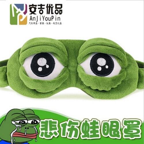 By ems or dhl 500pcs 3D Sad Frog Sleep Mask Rest Travel Relax Sleeping Aid Blindfold Ice Cover Eye Patch Sleeping Mask Case