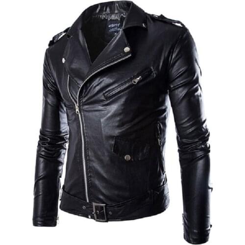 Fashion Brand Mens Leather Jacket Coat Men Biker Jacket Homme Jaqueta De Couro Masculina PU Leather Mens Punk Veste Cuir