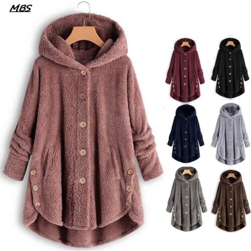 Trendy Autumn Winter Fur Jacket Warm Hoodies Fashion Fur Coat Hot Sale Women Long Fur Warm Tops Girls Thick Long Hoody Plus Size