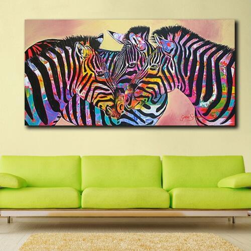 Fashion Large Size Printing Pop Art Colorful Animal Wall Art Picture Home Decor Living Room Modern Canvas Print Oil Paintings
