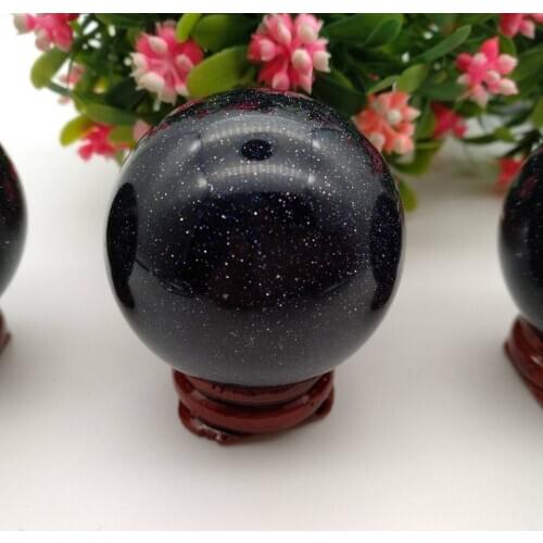 120g New Blue-sand Stone Quartz Crystal Ball Sphere Healing