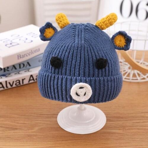 2021 Autumn and winter cotton Cartoon Thicken knitted hat warm hat Skullies cap beanie hat for Children boy and girl 11