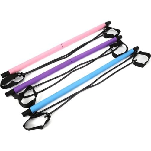 Factory Direct Supply Multi-function Pilates Stick Fitness Stick Yoga Tension Rope Back Trainer Elastic Rope Tension Belt