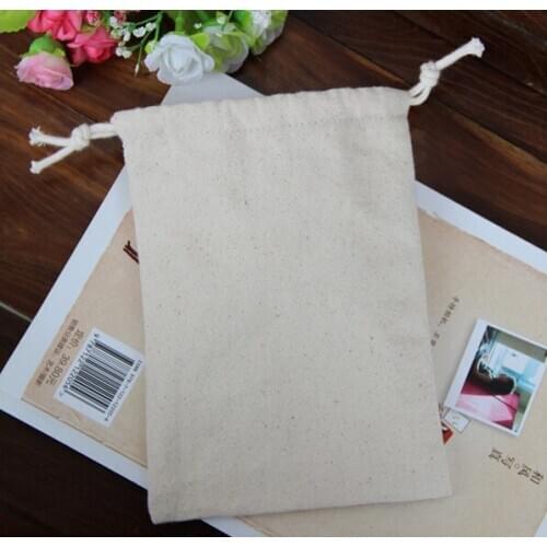 100pcs high quality canvas cheap drawstring bags 8*12cm customized jewelry bag wholesale gift pouch for jewerly gift storage