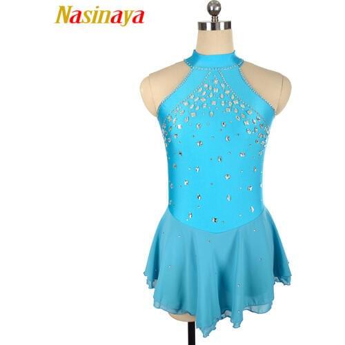 Nasinaya Figure Skating Dress Customized Competition Ice Skating Skirt for Girl Women Kids Patinaje Gymnastics Performance 160