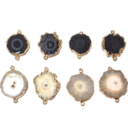 2020 New Style Irregular Natural Stone Pendants Charms Connectors For Jewelry Making Supplies Necklace Connectors Size 40x28mm