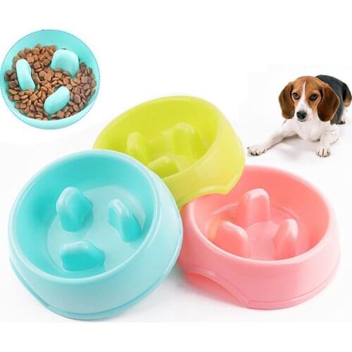 Practical Safety Non-slip Pet Dog Feeding Food Bowls Puppy Slow Down Eating Feeder Dish Bowl Healthy Design Prevent Overeating