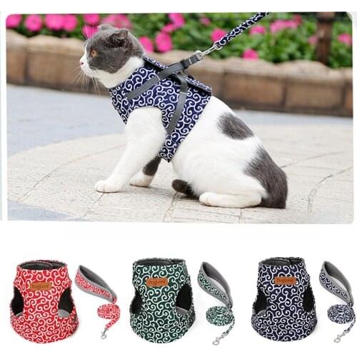 Mesh Pet Vest Harness and Leash Set Small Dog Puppy Cat Breathable Vest Harness Collar For Chihuahua Pug Bulldog Cat Arnes Perro