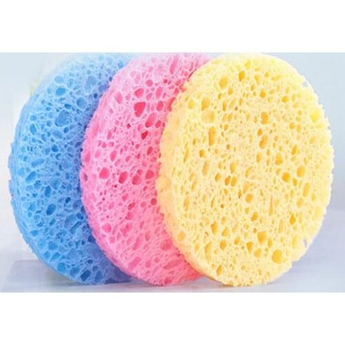 ShinBay 100pcs Natural Wood Pulp Sponge for Washing Facial Cleansing Pad Face Care Cellulose Sponge Puff Cleaner