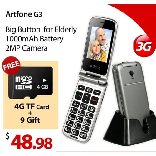 3G mobile phone for the elderly large buttons, MMS for the elderly, SOS button, camera, 2.4 inches, with charging seat, convenie