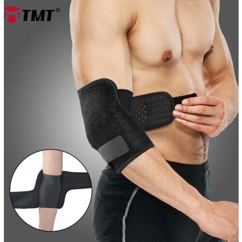 TMT Adjustable Elbow Support Pad Breathable Elastic Compression Elbow Wrap Brace Sleeve Pain Protector Tennis Basketball 1 PC