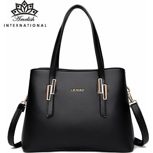 AMELISH Famous Brand Designer Bags for Women PU Leather Hand Bags Luxury Business Ladies Handbags Purse Fashion Shoulder Totes