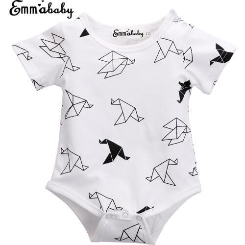 Hot Newborn Baby Girls Boys Origamibirds Rompers 1PCS Jumpsuit Clothes Outfits