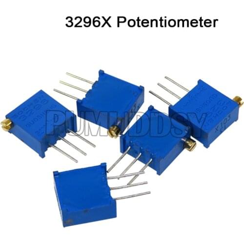 10PCS 3296 3296X Potentiometer resistanceohm Trimpot Trimmer 1K 2K 5K 10K 20K 50K 100K 200K 500K 1M ohm 100R 200R 500R