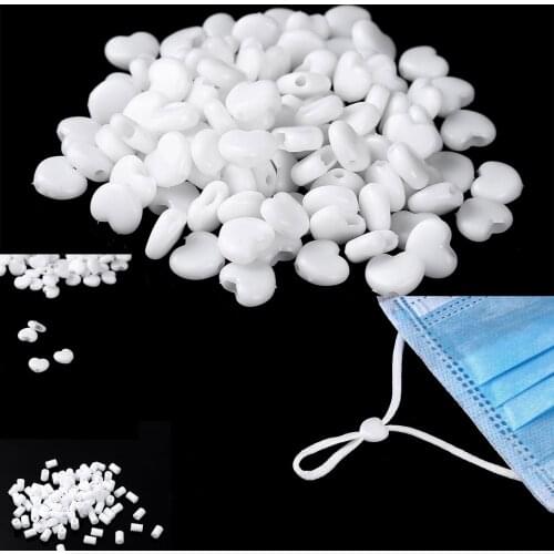 100pcs Anti-Slip Spiral Buckle Adjustable Bead Anti-slip Mask Buckle Elastic Band Cap Mask Stopper Ear Cord Drawstring Button