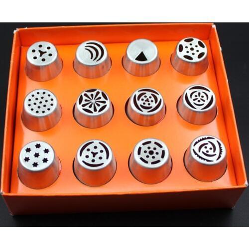 12Pcs/Lot Russian Tulip Nozzle Perfect For Cake Cupcake Decorating Icing Piping Nozzles russian rose nozzles tips cooking tools