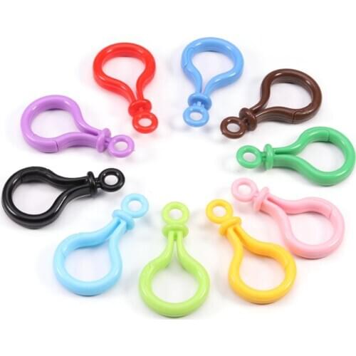 5pcs/Lot 5.7x3cm Key Ring 10 Colors Plastic Lobster Clasp Key Hook DIY Bag Car Keychain Holder For Jewelry Making Wholesale