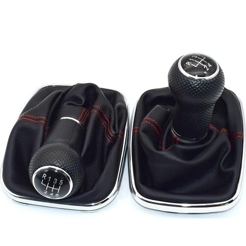 6 Speeds Gear Shift Knob Lever Shifter Gaitor Boot PU Leather For Volkswagen VW 1999-2004 Golf 4 IV MK4 GTI R32 Jetta