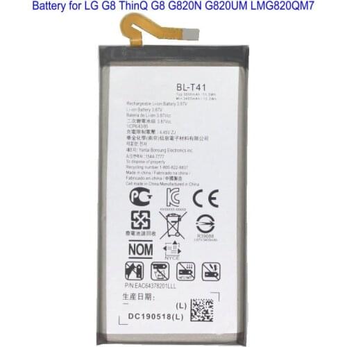 1x 3500mAh 13.5Wh BL-T41 BLT41 Battery For LG G8 ThinQ LMG820QM7 LMG820UM1 LM-G820UMB LMG820UM0 LMG820UM2 LM-G820N G820N G820UM