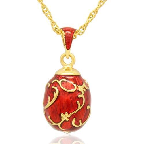 Free shipping Yaffil clássico colar de luxo para as mulheres jóias charme bronze artesanal russo páscoa vintage ovo pingente