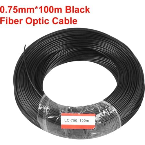 100M Black Jacket PMMA end glow plastic optic fiber cable Inner diameter 0.75mm for Decorative lighting