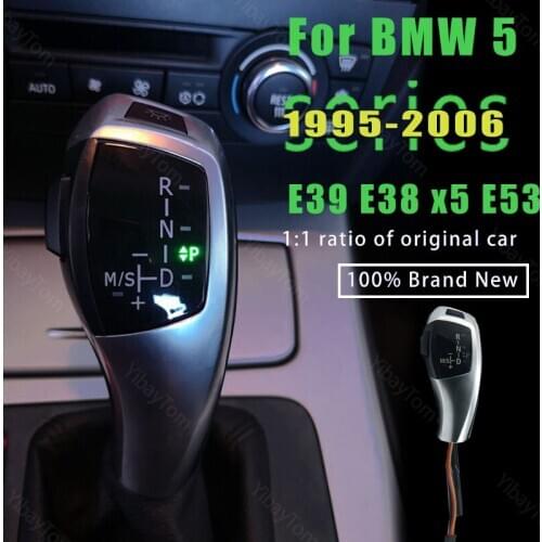 Pre-facelift Black Modified Facelifted Accessories LED Gear Shift Knob LHD Carbon Fiber Pattern for BMW 5 Series E39 E38 X5 E53