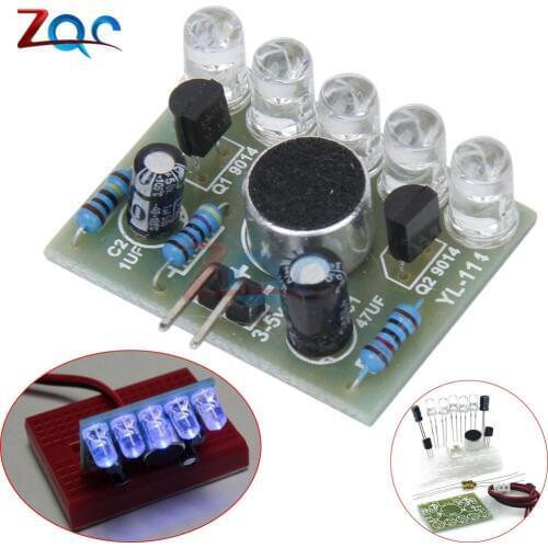 DC 3V-5.5V LED Indicator Sound Control Melody Lamp Sensor Electronic Production DIY Kits Suite Material FR-4 A Fiberglass Board