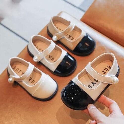 Kids Shoes Girls Shoes Pearl Girls Dress Shoes PU Leather Princess Shoes Girls Kids Flats