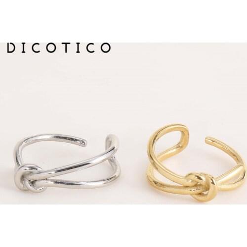 Dicotico Gold/color Stainless Steel Chinese Knot Rings For Women Size 6-9 Bohemia Bowknot Finger Midi Rings Femme Jewelry Gifts