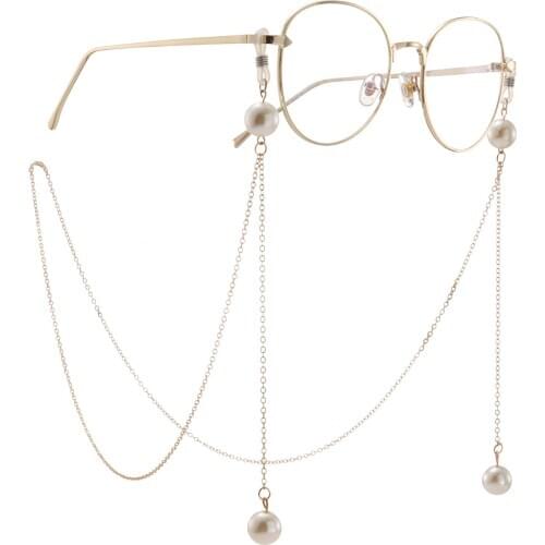 Women Reading Pearl Glasses Chain Eyeglass Chain Anti-slip Eyewear Cord Holder Neck Strap Sunglasses Rope Gifts