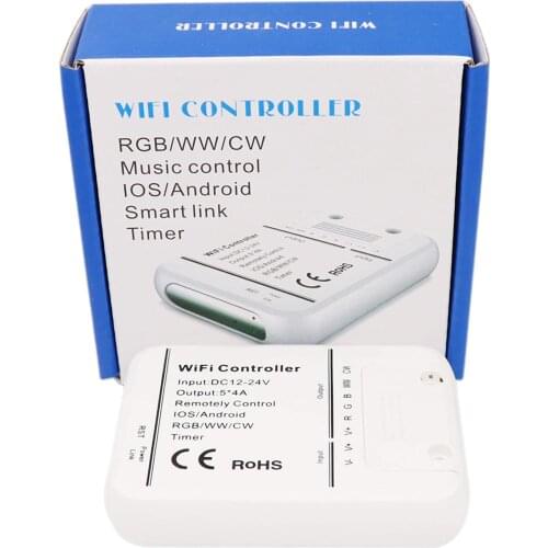 HOT SALE 16Million colors Wifi 5channels RGB/WW/CW led controller smartphone control music and timer mode magic home wifi