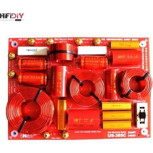 HIFIDIY LIVE US-385C 3 Way 3 speaker Unit (tweeter + mid +bass )HiFi Home Speakers audio Frequency Divider Crossover Filters