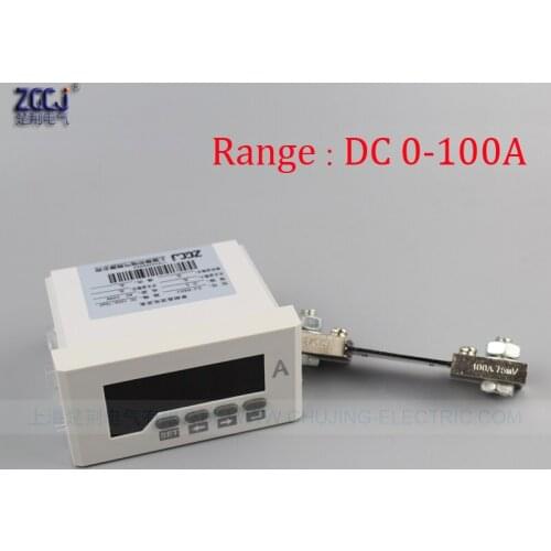 DC 0-100A current meter 100A panel ampere meter with current shunt