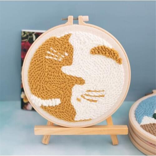 Colorful Punch Starter Kit With Hoop Scissor Yarn For Kids DIY Home Decor