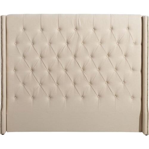 Headboard "CAPITON" cream fabric-wood 172X22X140 CM