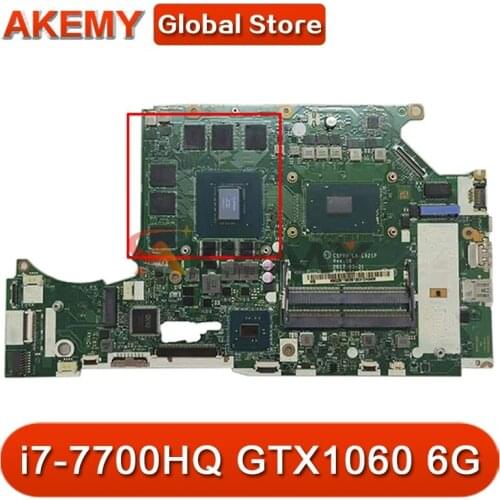 For Acer Predator Helios 300 G3-571 Laptop motherboard NB.Q2B11.001 NBQ2B11001 i7-7700HQ GPU GTX1060 6G C5PRH LA-E921P Mainboard
