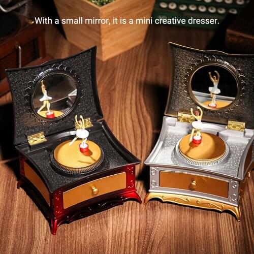 Muslady Dancing Girl Music Box Table Music Jewelry Box Retro Home Decoration Gift Music Gift Musical Instruments for kIds child