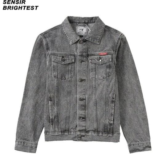 Mens Versatile Handsome Denim Jacket Mens Large Slim Fit Fashion Casual Wash Casual Denim Jacket
