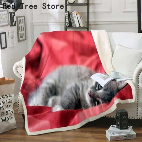 Lovely Cats Ultra-Soft Micro Fleece Blanket 3D Printing Design Throw Fuzzy Plush for Kids Boys Girls Adults Fashion Sofa Cover