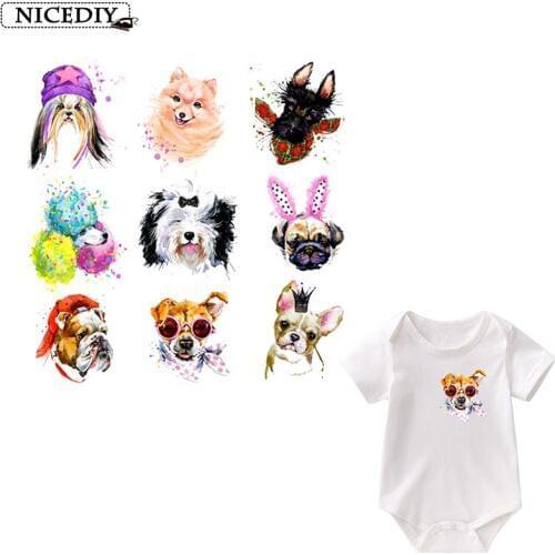 Nicediy Decor Vinyl Hot Heat Thermal Transfers For Tshirt Stickers Iron On Applique Embroidery Small Pet Dog Patches For Clothes
