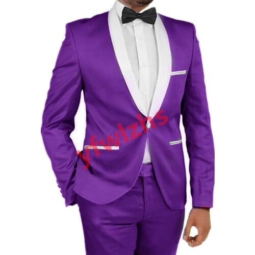 New Arrival One Button Groomsmen Shawl Lapel Groom Tuxedos Men Suits Wedding/Prom Best Blazer ( Jacket+Pants+Tie) D155