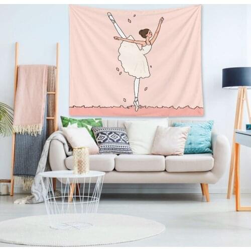 New Ins Korean Cute Sweet Girl Pattern Printed Tapestry Wall Hanging Home Decor Living Room Background Wall Decorative Tapiz