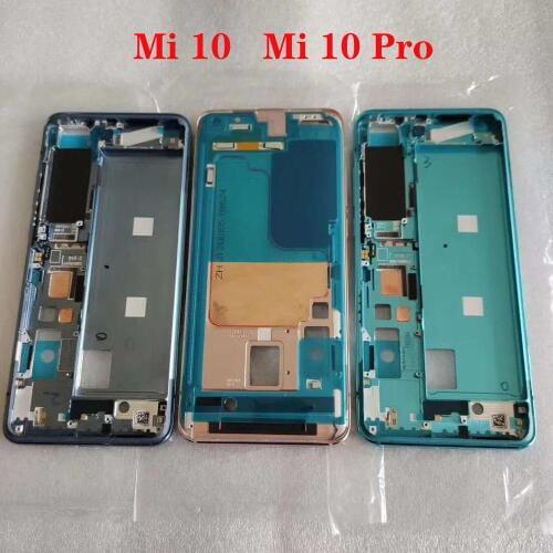 Original For Xiaomi Mi 10 Mi 10 Pro M2001J2G M2001J2I M2001J1G Front Housing Chassis Plate LCD Display Bezel Faceplate Frame