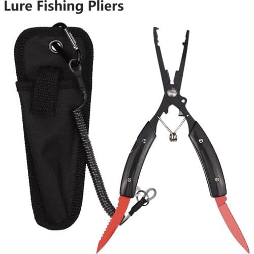 Fishing Plier Folding Scissor Braid Line Lure Cutter Hook Remover Tackle Tool Cutting Tongs Multifunction Band saw with knife