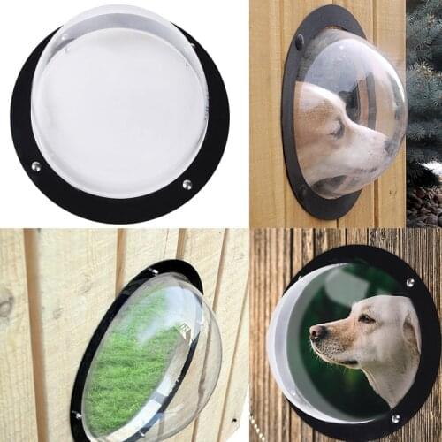 Pet Porthole Cat Dog Round Transparent Fence Peek Window Dome Landscape Outside Sight Viewer Pets Supplies